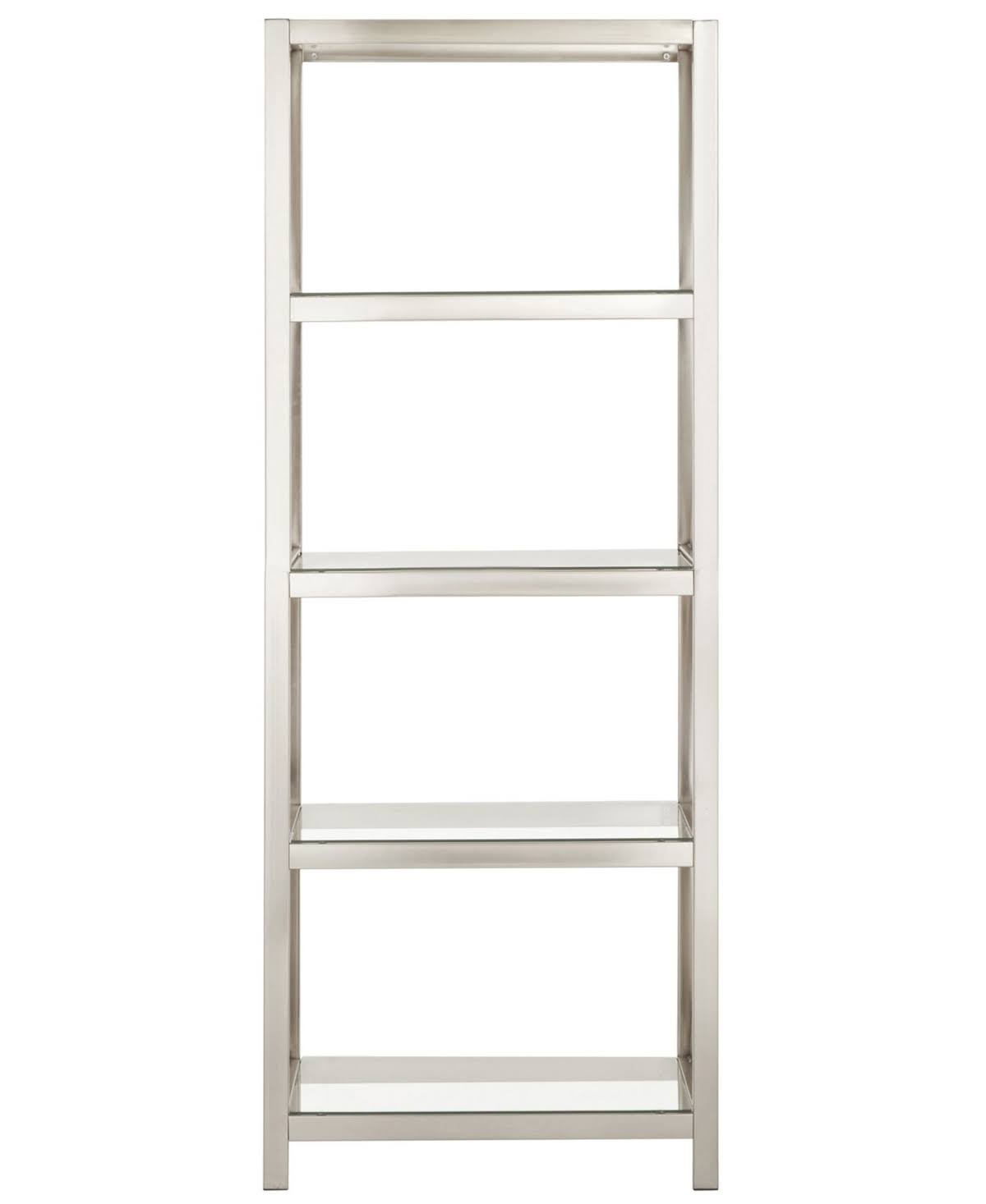 Inspire Q Brynn Brushed Nickel Bookcase - Silver