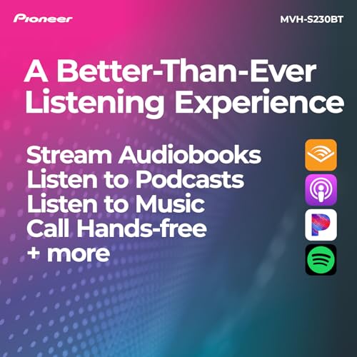 Pioneer MVH-S322BT Bluetooth Car Stereo with USB/AUX Inputs, Smartphone Connectivity, Pioneer Smart Snyc