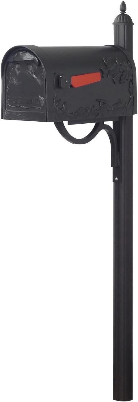 Special Lite Products Hummingbird Curbside Mailbox with Locking Insert and Richland Mailbox Post