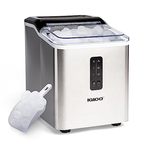 Igloo Electric Countertop Ice Maker Machine - Automatic and Portable - 33 Pounds in 24 Hours - Icecube Maker - Plastic Scoop and Basket