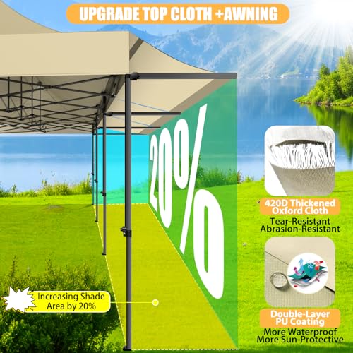 COBIZI 10x10 Pop Up Canopy Tent with Awning