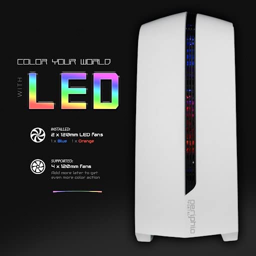 Periphio Vortex Gaming PC Desktop Computer Tower, Intel Quad Core i5 3.2GHz, 16GB RAM, 120GB SSD 500GB 7200 RPM HDD, Windows 10