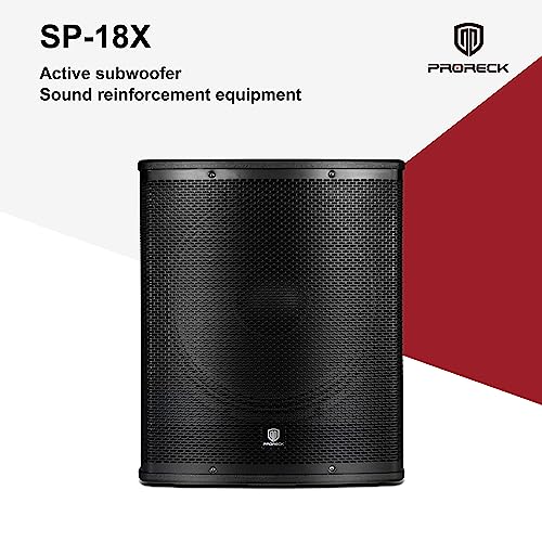 PRORECK SP-18X Active Powered PA DJ Subwoofer Cabinet 18 inch 3000W P.M.P.O with Class-D Amplifier, 3 DSP Presets-Monitor, Coil Bass Reinforcement