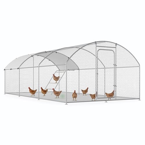 Large Metal Chicken Coop with Waterproof and UV-Resistant Cover