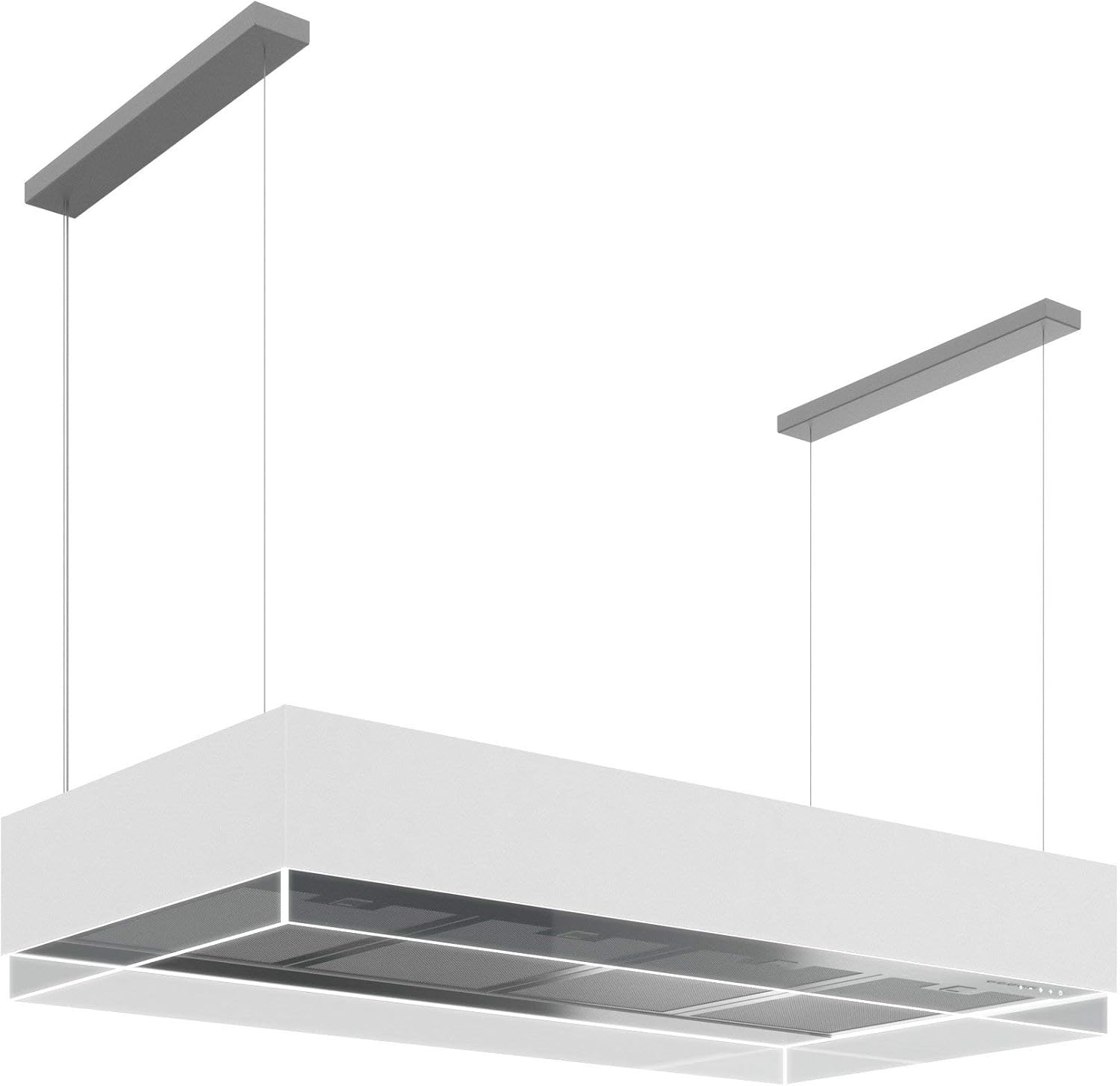 Futuro Futuro Island Mount DUCTLESS ONLY Range Hood 48" | Perimeter White | Vent Hood | Modern Italian Exhaust Hood |Remote Control, LED