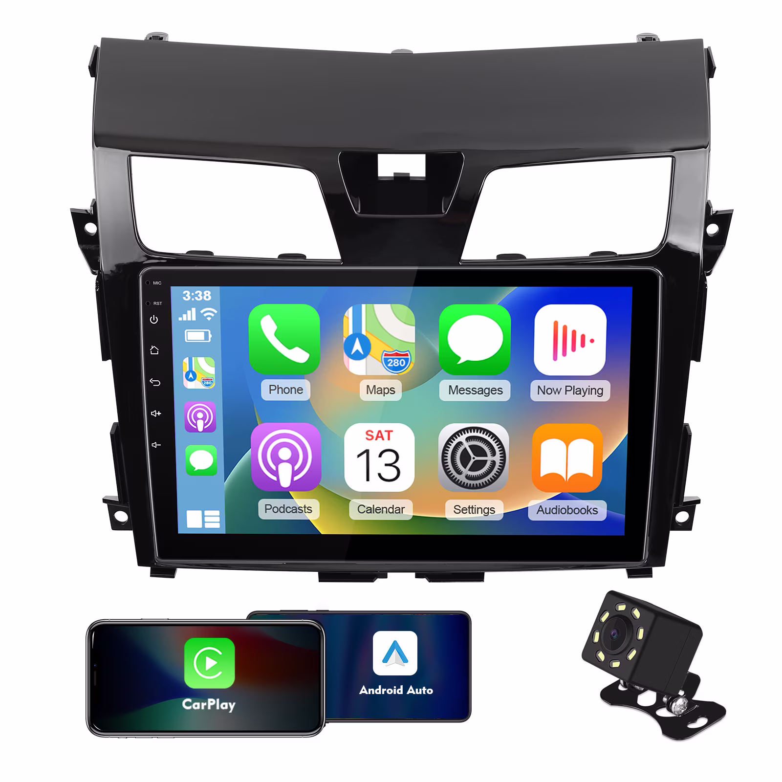 （6+128GB）10.1 inches Android 12 Double Din Car Stereo for Nissan Altima 2013-2018 IPS Touchscreen Screen Car Radio with Carplay & Android Auto