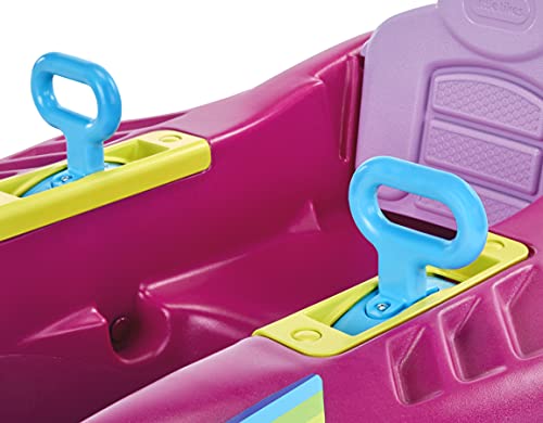 Little Tikes Jett Car Racer Pink, Ride On Car with Adjustable Seat Back, Dual Handle Rear Wheel Steering, Racing Control, Kid Powered Fun