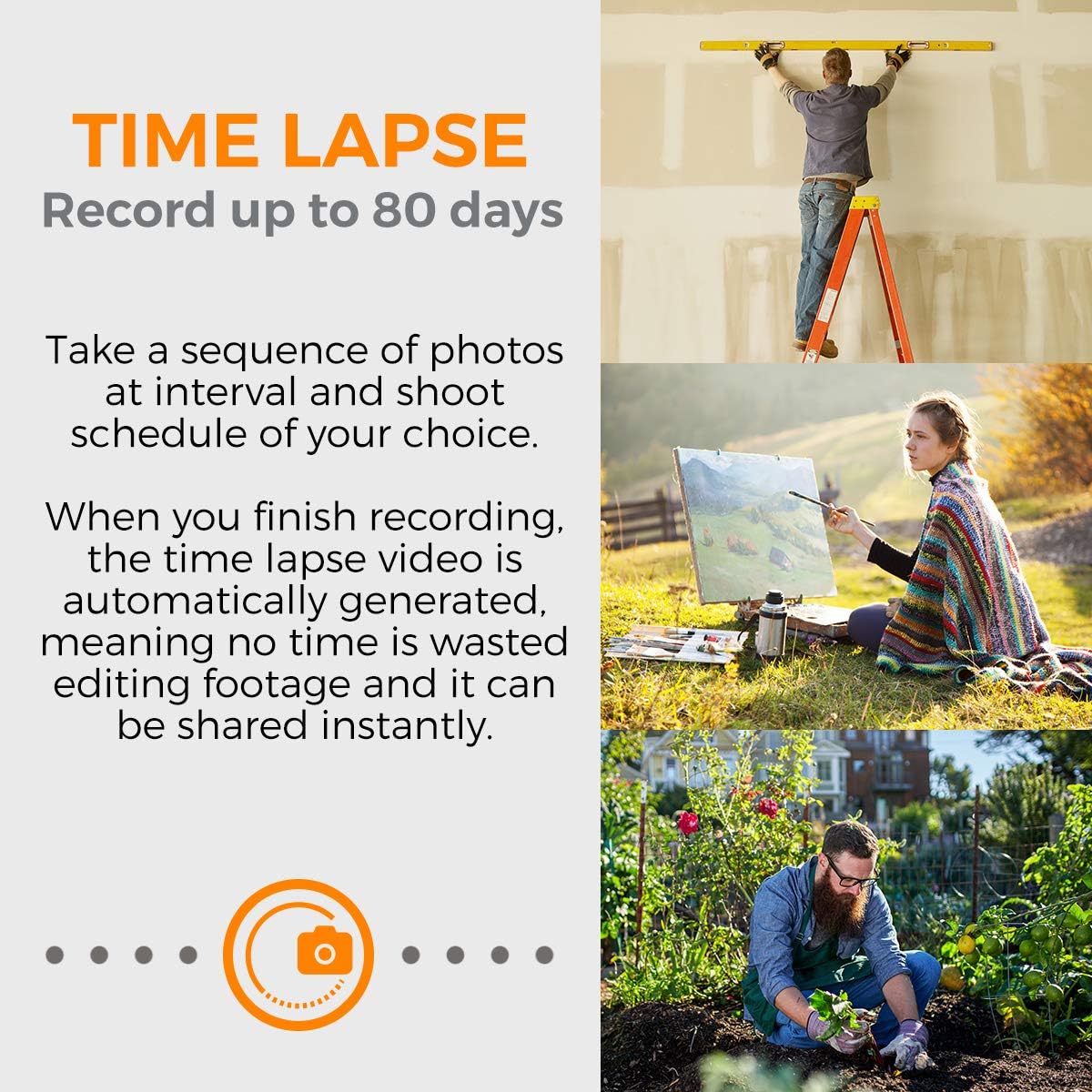 Brinno BCC200 Construction & Outdoor Security Time Lapse Camera Trio Bundle Pack Includes: TLC200 Pro Camera, Clamp, & Water-Resistant Case