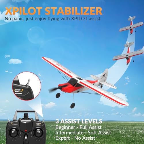 VOLANTEXRC RC Plane Trainer Sport Cub 4CH Remote Control Airplane with Prop Saver, 6-Axis Gyro Stabilizer & 3 Modes to Fly