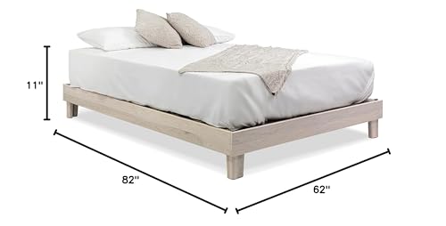 Solid Hardwood Platform Bed Frame with Slats, Quality Crafted in Pennsylvania, USA from Poplar by Mennonite Artisans, No Box Spring Needed