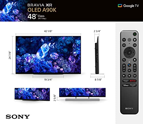 Sony 4K Ultra HD TV A90K Series: BRAVIA XR OLED Smart Google TV with Dolby Vision HDR and Exclusive Features for The Playstation® 5 XR42A90K- 2022