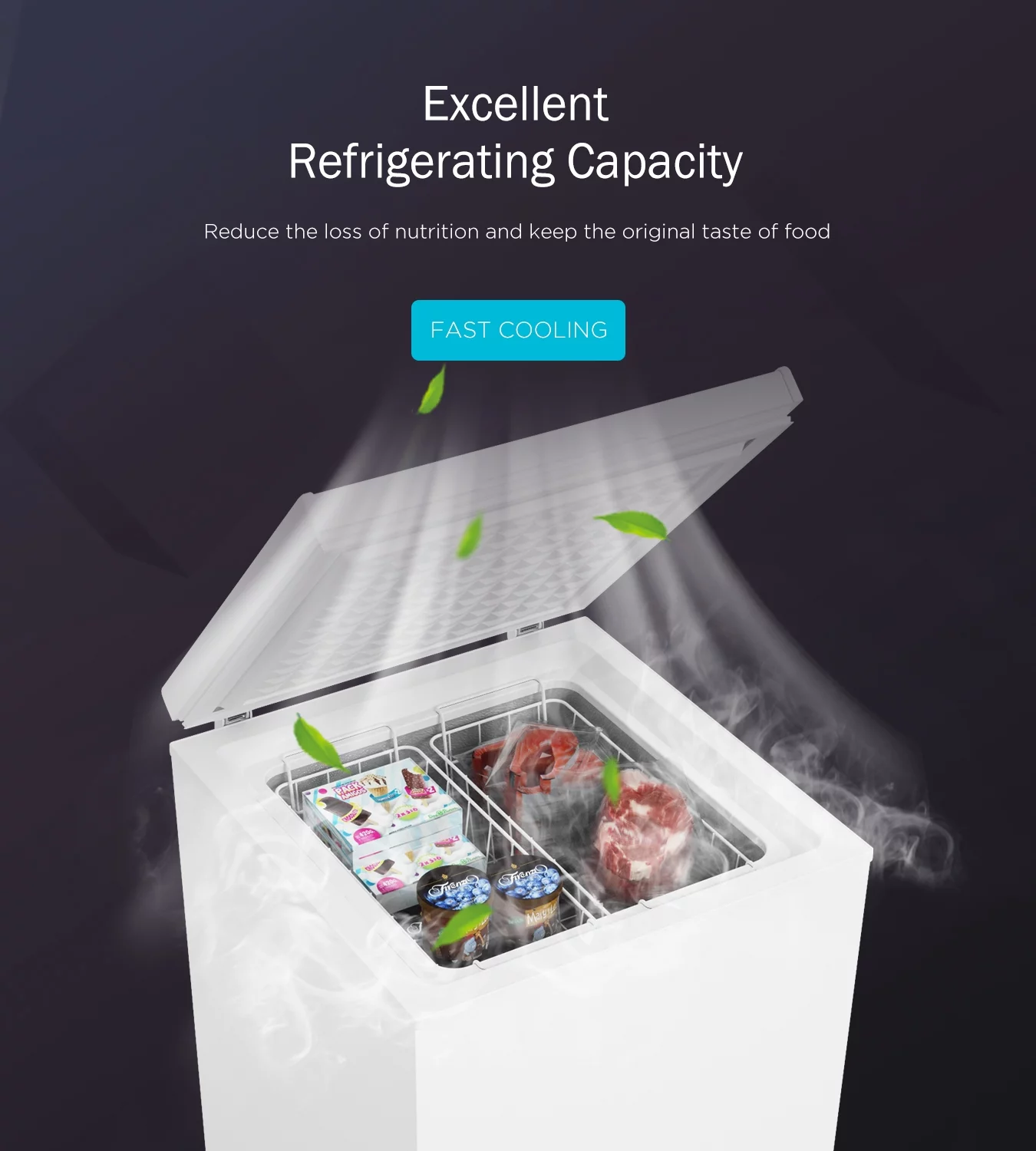 Northair Chest Freezer - 3.5 Cu Ft with 2 Removable Baskets - Reach In Freezer Chest - Quiet Compact Freezer - 7 Temperature