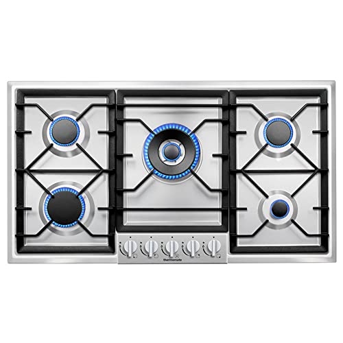 thermomate Gas Cooktop, Recessed Gas Rangetop with High Efficiency Burners