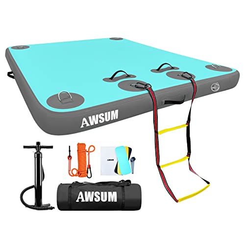 AWSUM Inflatable Floating Dock Air Dock Platform Floating Island Raft with None-Slip Surface for Pool Beach Ocean
