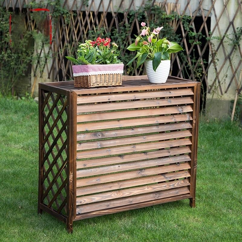 KAXLDHH Outdoor Air Conditioner Cover Wooden Fence Screen Privacy Screen, Ac Fence for Outside Unit