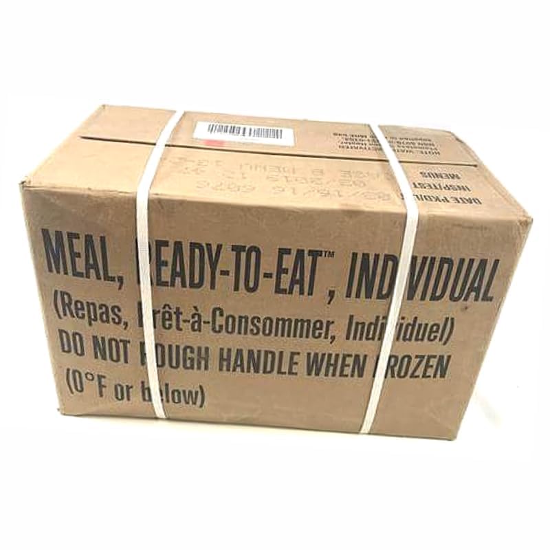 MRE Meals Ready to Eat A and B bundle cases 2025, 2026 inspection. Genuine Military US surplus emergency food bulk supply full box with heater