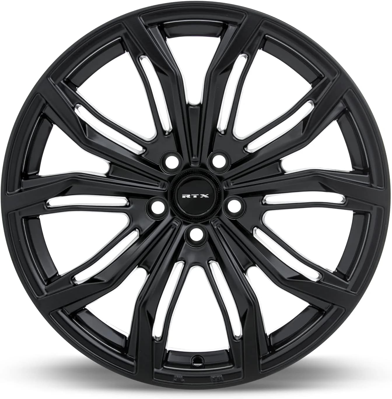 RTX BLACK WIDOW Custom Wheel - 19x8.5, 40 Offset, 5x112 Bolt Pattern, 66.6mm Hub - Satin Black Rim