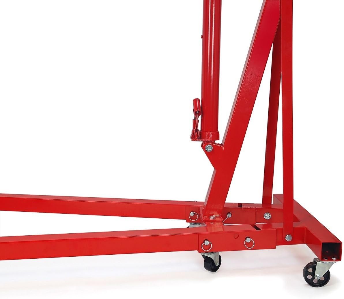 Stark 2 Ton Engine Hoist Stand Cherry Picker Ship Crane Folding Lift Garage Workshop Auto Repair Foldable Stand, Red