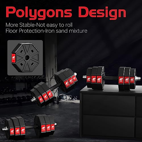 Adjustable Weights Dumbbells Set, 44Lbs 66Lbs 88Lbs 3 in 1 Adjustable Weights Dumbbells Barbell Set