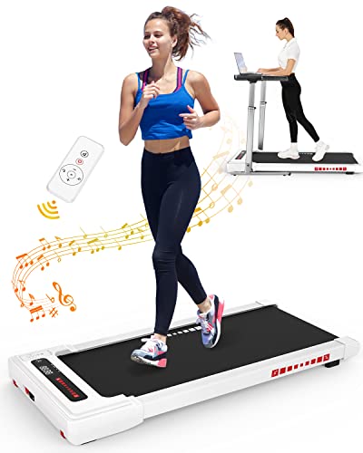 Walking Pad-Under Desk Treadmill-2 in 1 Treadmills for Home-Walking Treadmill with Remote Control, Portable Mini Treadmill 265 lbs Capacity