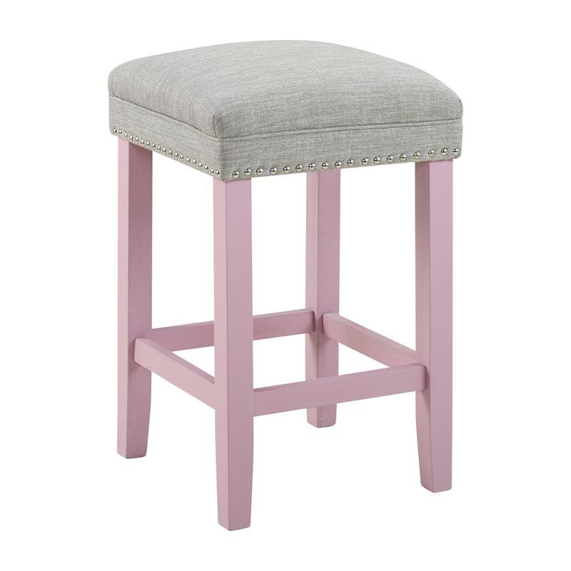 Furniture of America Sabana 3-Piece Wood Counter Height Pub Set in Antique Pink