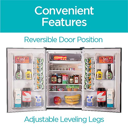 BLACK+DECKER BCRK25W Compact Refrigerator Energy Star Single Door Mini Fridge