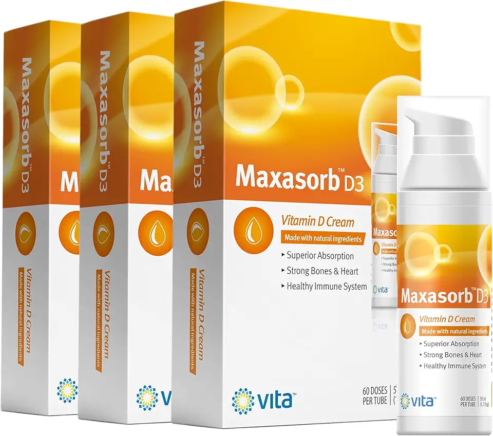 Vita Sciences Vitamin D3 Cream for Face and Body, Promoting Healthy Skin. Safe Topical Application, Paraben-Free