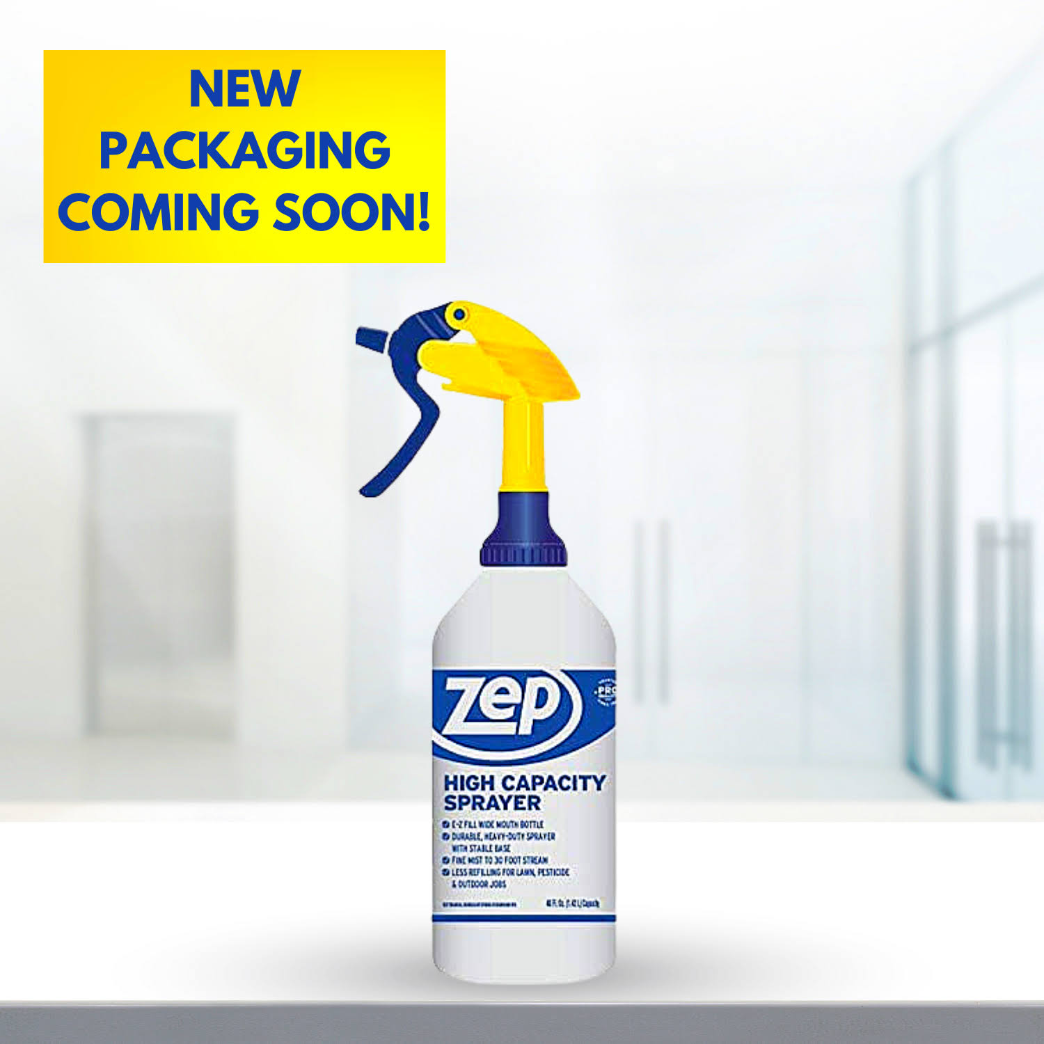 Zep Industrial Sprayer Bottle 48 oz. (Case of 8 Sprayers) - Up to 30 Foot Spray, Adjustable Nozzle