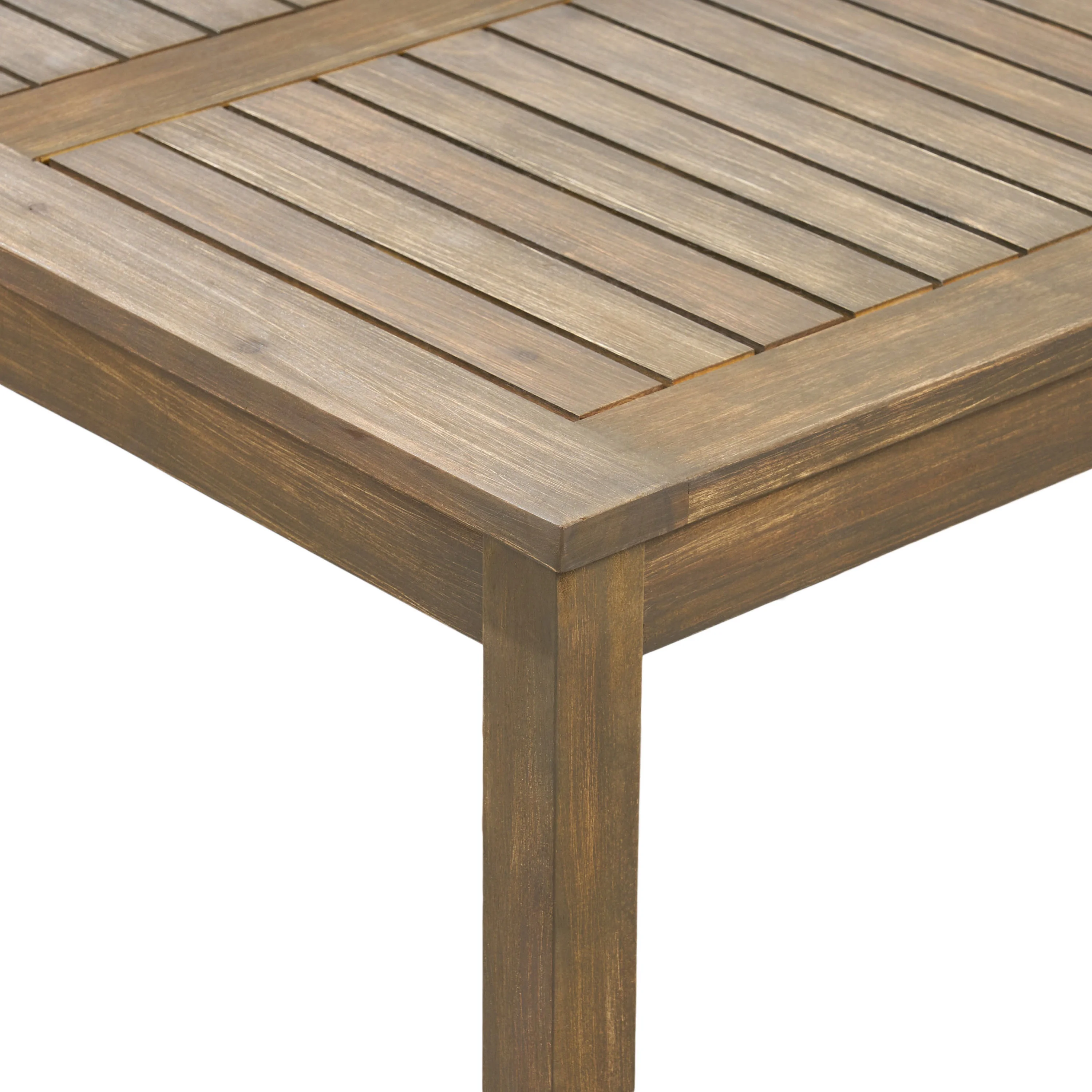 GDF Studio Abena Outdoor Acacia Wood Coffee Table, Gray