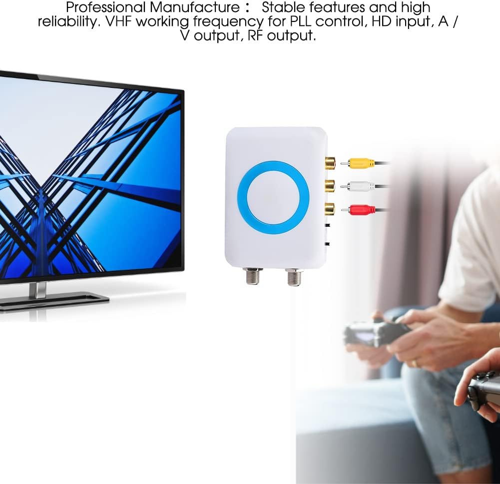 S erounder RCA to RF Modulator, Composite A/V to Coax/Coaxial Audio Video Converter Support PAL/NTSC Format Output Pack of 2