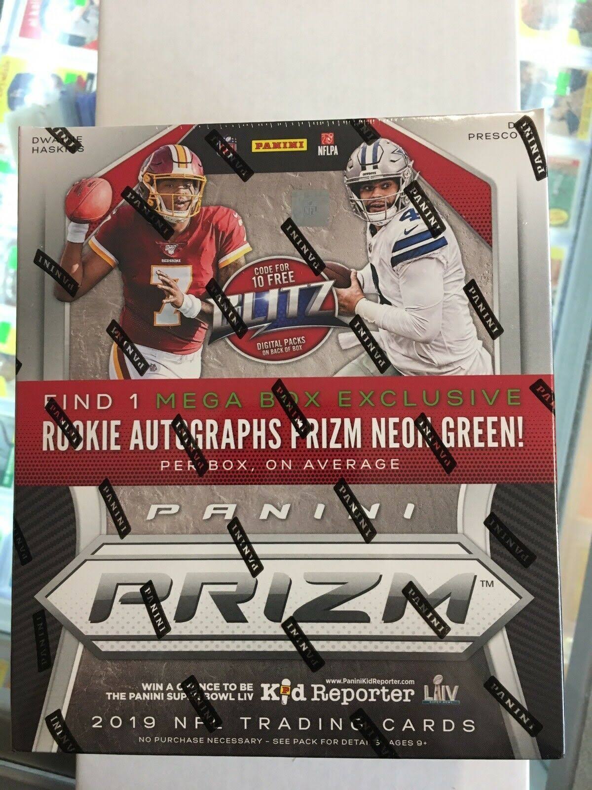 2019 Panini Prizm Football Retail Mega Box Factory Sealed 1 Auto per / 10 Packs