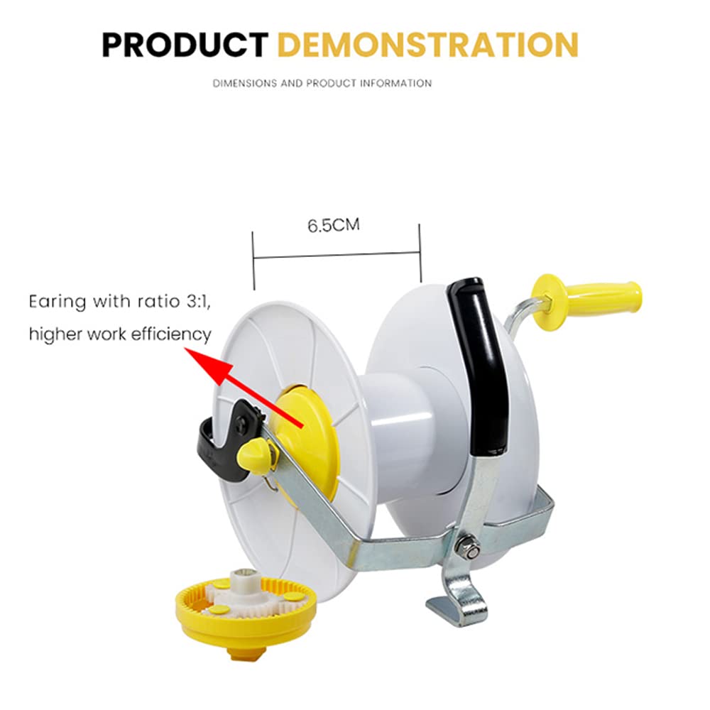 L-FENCE LYDITE FENCE Electric Fence Wire Reel/Rope Winder Reel with Crank/Geared Reel 3:1 Pack of 2