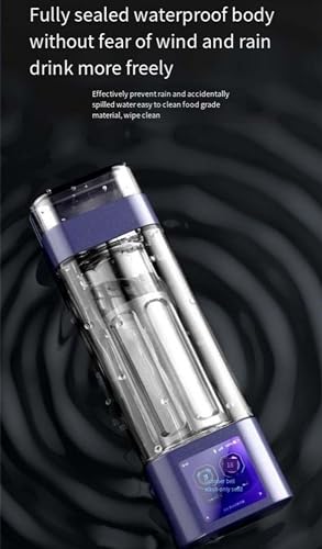 2000-9000ppb Hydrogen Rich Water Bottle Generator, 350ml Portable Hydrogen Water Cup, Chargeable Ionized Water Generator, Smart Touch Display
