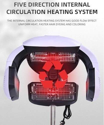 Hair Color Processor Wall Mount Hair Dryer Processor, 800W Salon Rolling Hood Hair Dryer