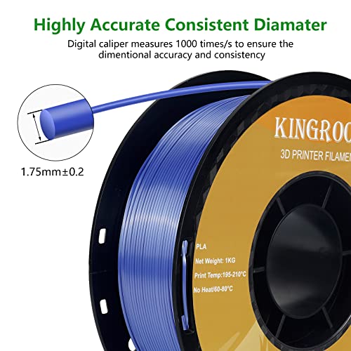 Kingroon Silk PLA Bundle 3D Printer Filament, Dimensional Accuracy +/- 0.03 mm, 10 kg Spool(22lbs)