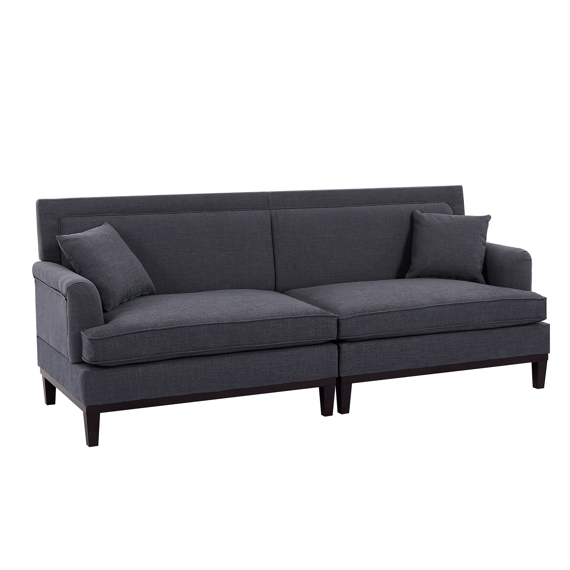 Churanty Modern Loveseat Sofa Upholstered Couch with 2 Pillows,Love Seats for Small Spaces Office Apartment,Grey