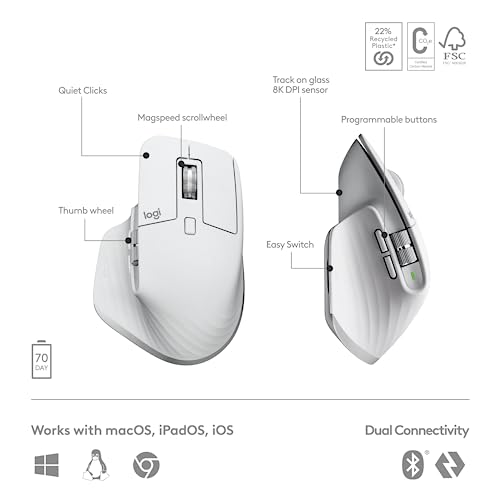 Logitech MX Keys S Combo - Performance Wireless Keyboard and Mouse with Palm Rest, Customizable Illumination, Fast Scrolling, Bluetooth, USB C