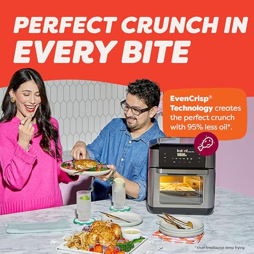 Instant Pot 10QT Air Fryer, 7-in-1 Functions with EvenCrisp Technology that Crisps, Broils, Bakes, Roasts, Dehydrates, Reheats & Rotisseries