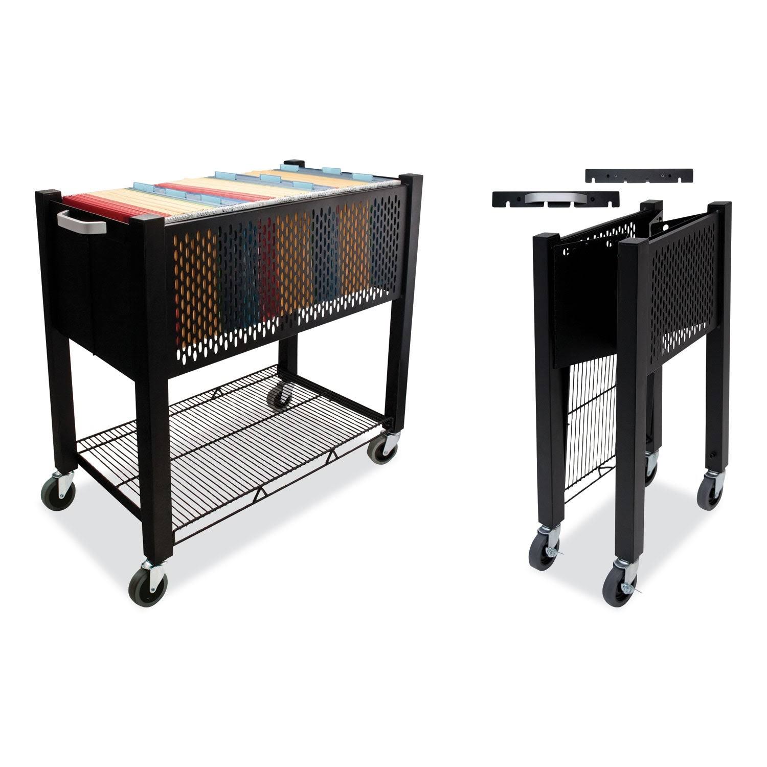 Vertiflex InstaCart, Open-Top File Cart, Black