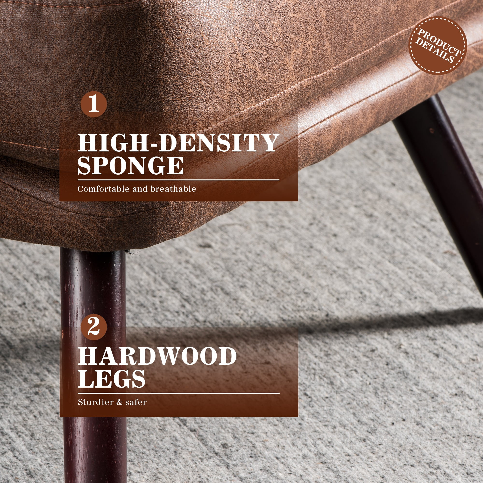 Ovios Living Room Chair with Ottoman Modern Accent Chair with Adjustable Backrest and a Side Pocket