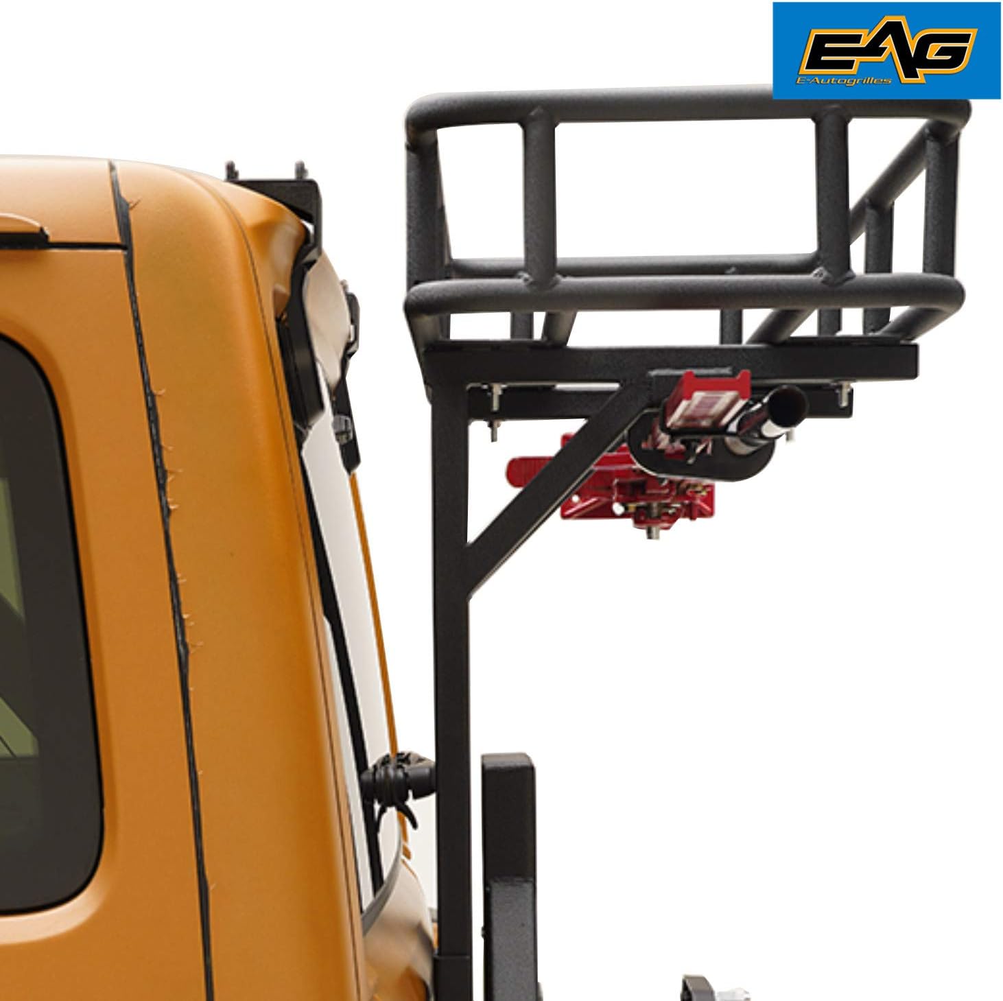 EAG Rear Cargo Carrier Basket on OE Tailgate with Jack Mount Compatible with 2018-2021 Wrangler JL