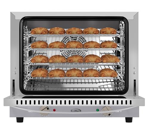 KoolMore 32 in. Commercial Countertop Convection Oven, Holds Full Size Pans, 4 Racks and 3500W of Power, 240V in Stainless-Steel