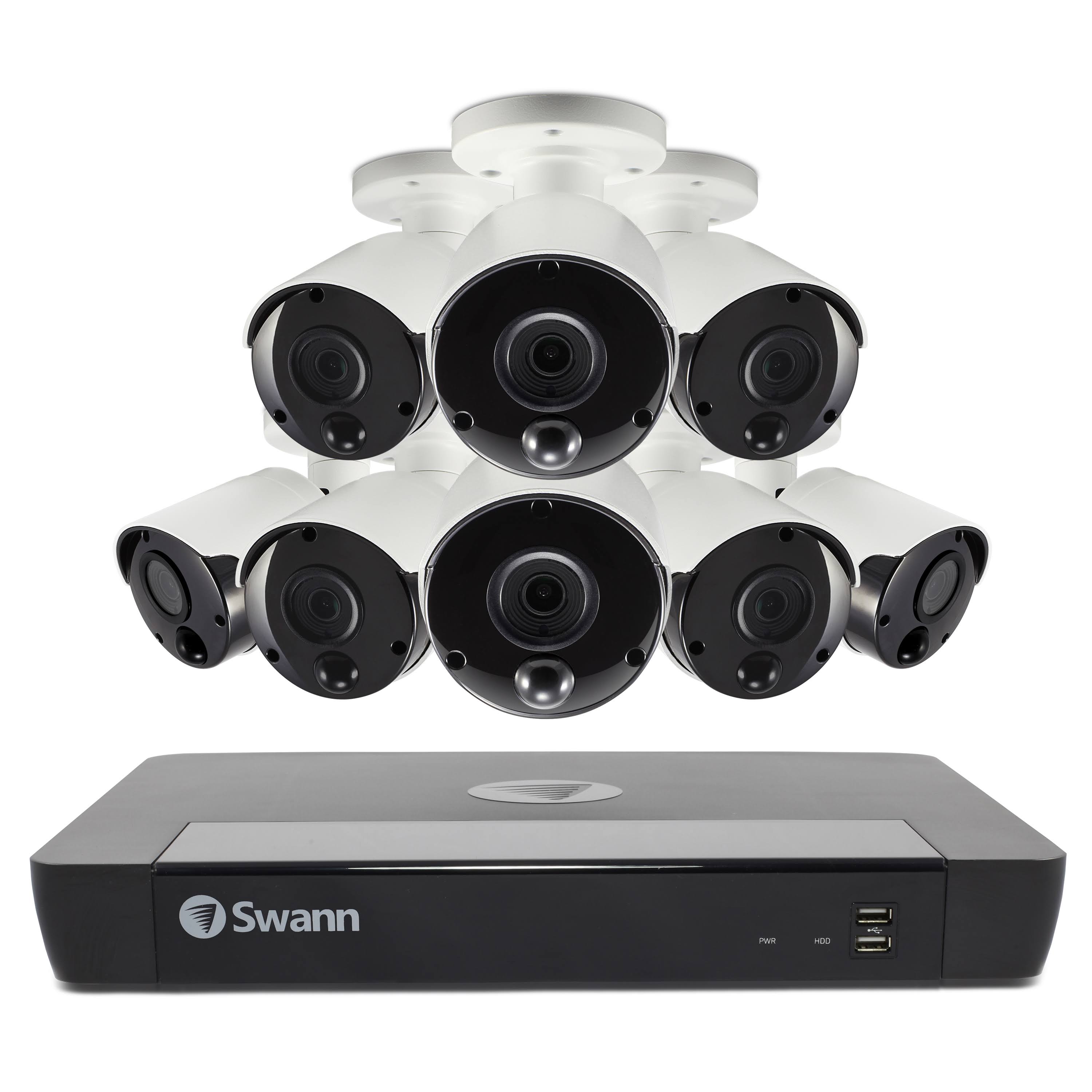 Swann SWNVK-1685808 16-Channel NVR with 8 Outdoor cameras Night Vision - NVR + camera(s) wired - 2 TB