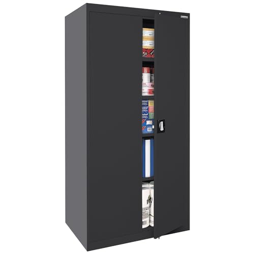 Sandusky Lee EA4R362472-02 Welded Steel Elite Storage Cabinet with Adjustable Shelves, 24" Length x 36" Width x 72" Height, Charcoal