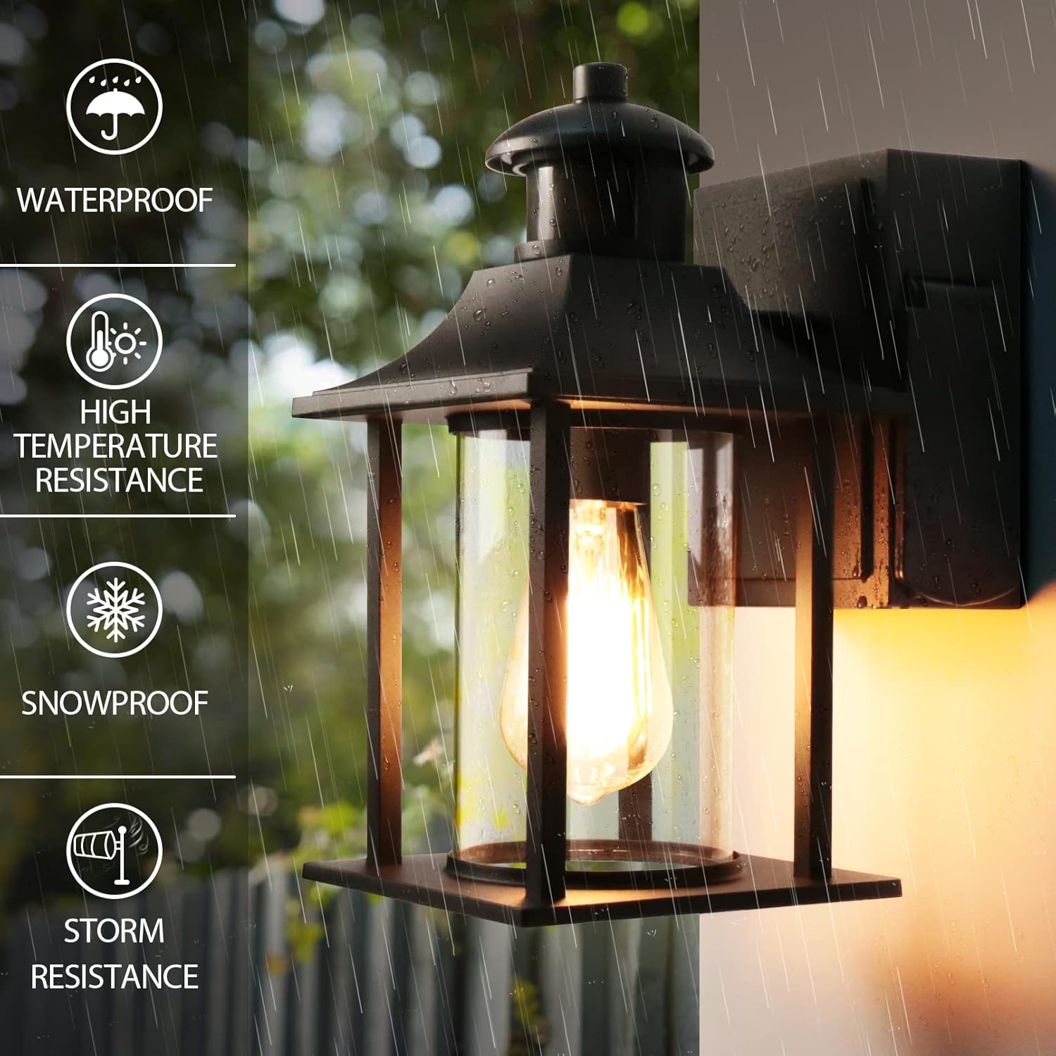 Outdoor Porch Light with GFCI Outlet for House,Dusk to Dawn Motion Sensor Outdoor Light Fixture Exterior Work with Security Camera