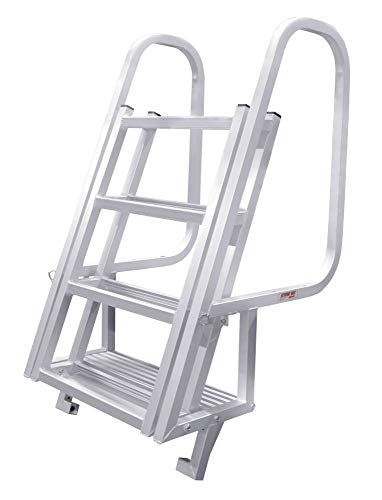 Extreme Max 3005.3913 Deluxe Flip-Up Dock Ladder with Welded Step Assembly - 4-Step