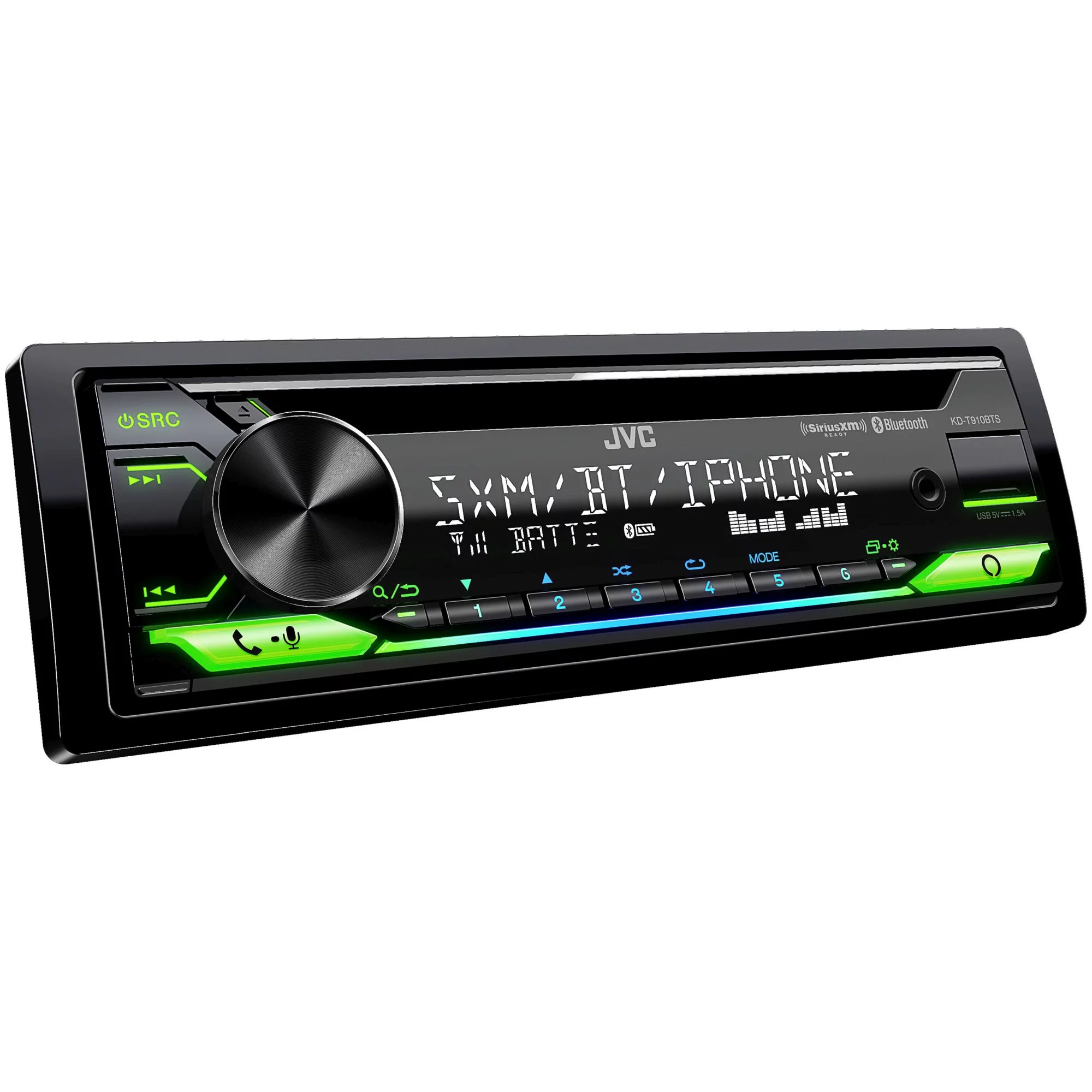 JVC KD-T910BTS - CD Receiver w/ Bluetooth, USB, Amazon Alexa + Included SirusXM SXV300 Satellite Radio Tuner