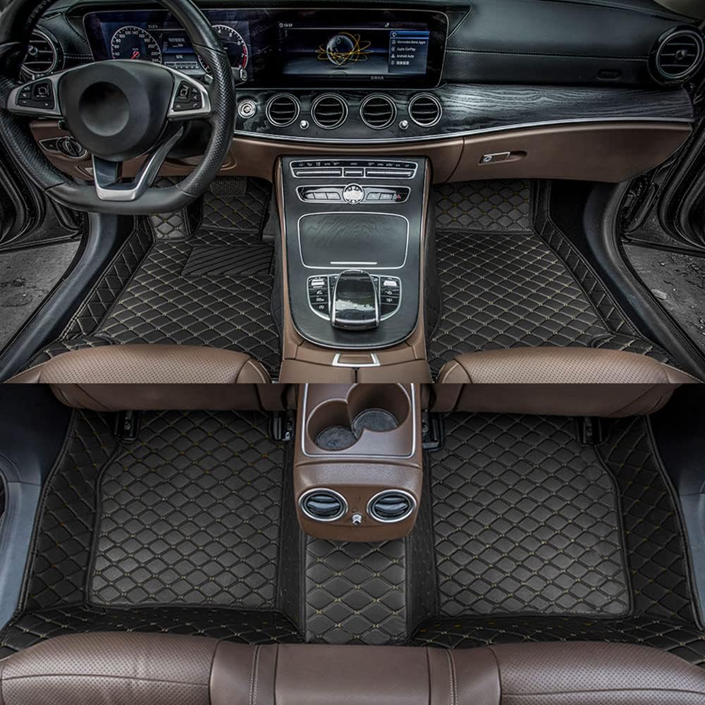 Car Floor Mats Fit for Mazda CX-9 2007-2022 Custom Making All Weather Non-Slip Leather Floor Liners ( Select: for CX-9 5Seats 2016-2019/Black )