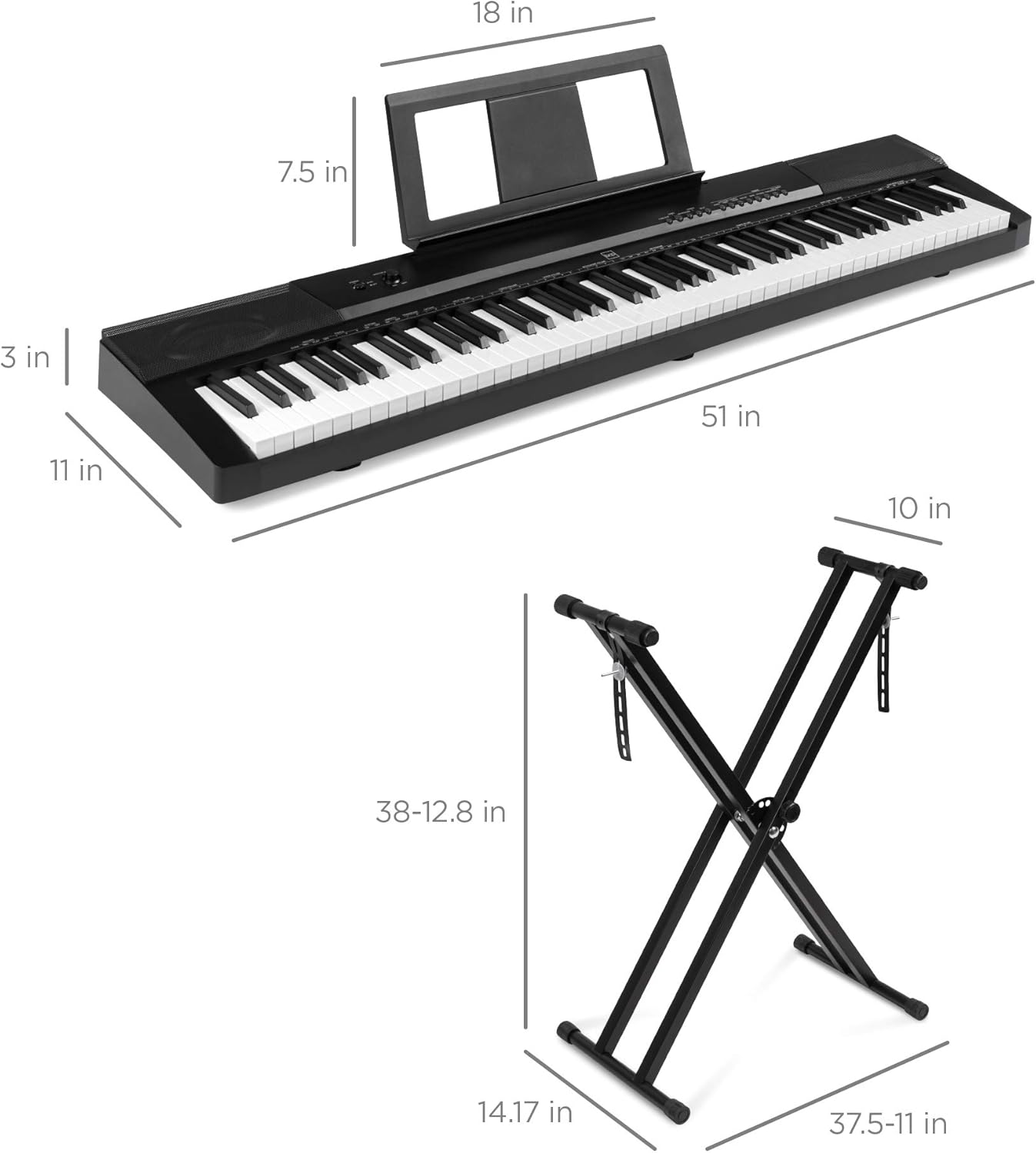 Best Choice Products 88-Key Full Size Digital Piano Electronic Keyboard Set for All Experience Levels w/Semi-Weighted Keys, Stand, Sustain Pedal