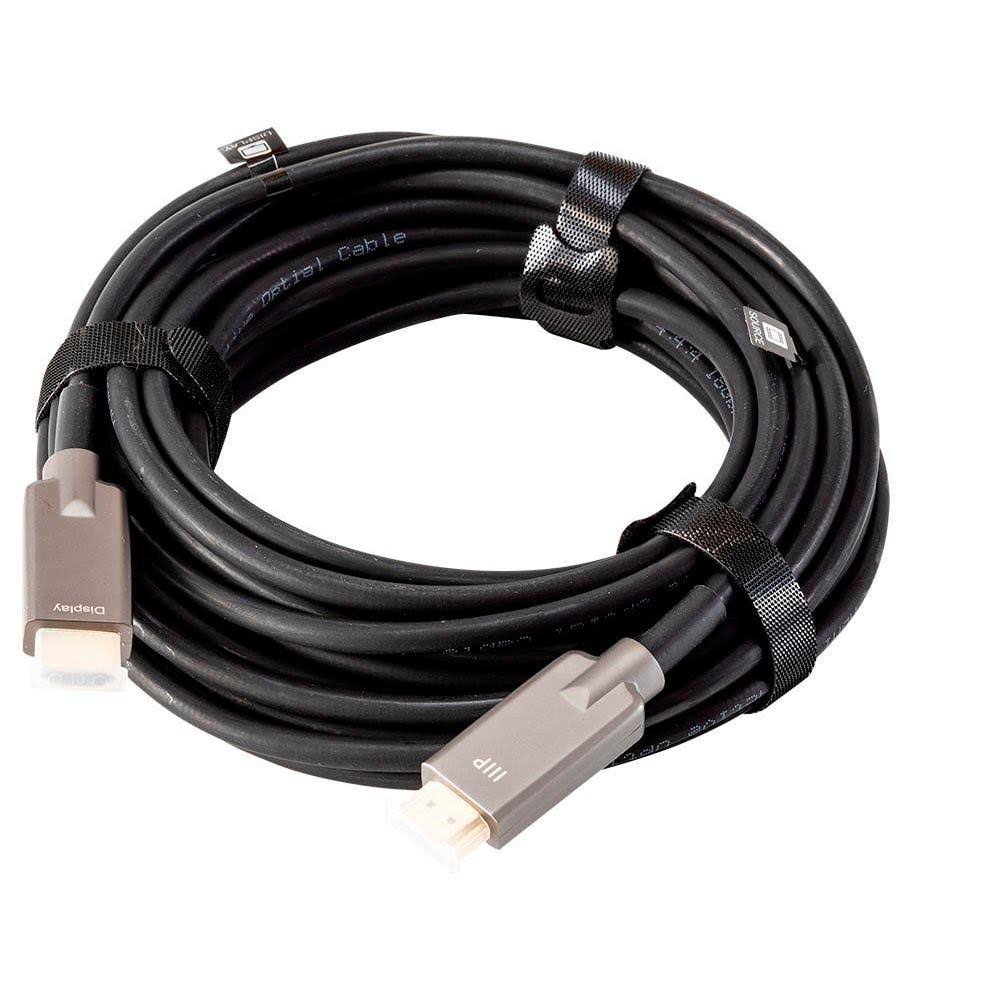 Monoprice AV HDR High Speed Outdoor HDMI Cable - 50 Feet - Black, 4K@60Hz, HDR, 18Gbps, Fiber Optic, AOC, YUV 4: Armored - SlimR